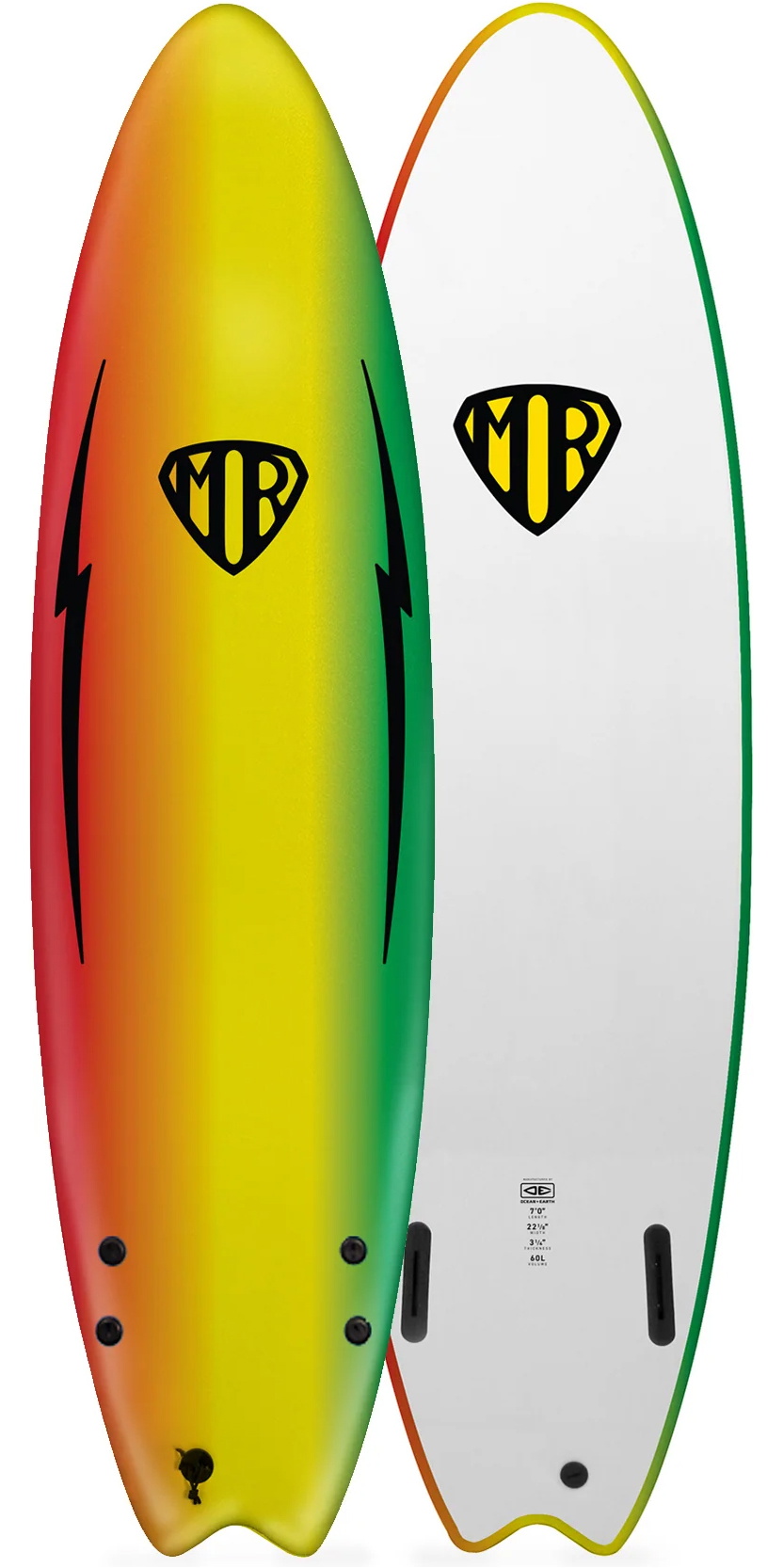 2023 Ocean and Earth Mr Spray Ezi Rider Twin Fin Surfboard OESEMRS